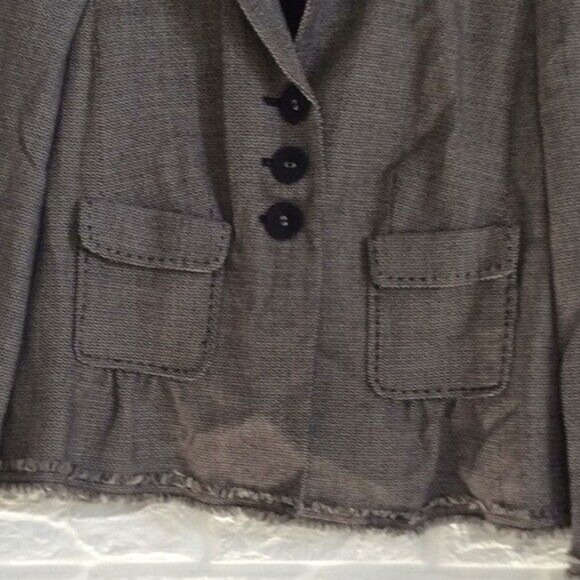 Rebecca Taylor black white textured Raw Hem blazer Women’s Size 2 - Picture 4 of 7
